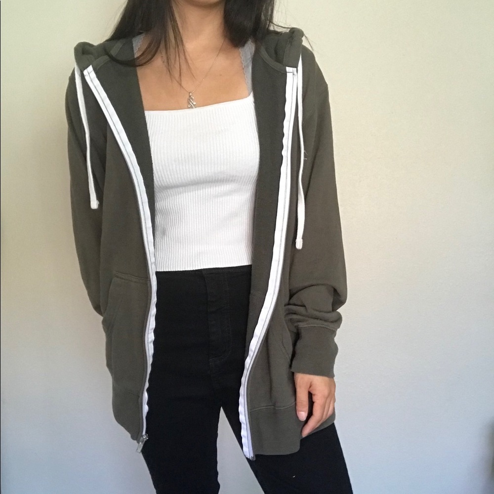2 for $15 Olive green zip up